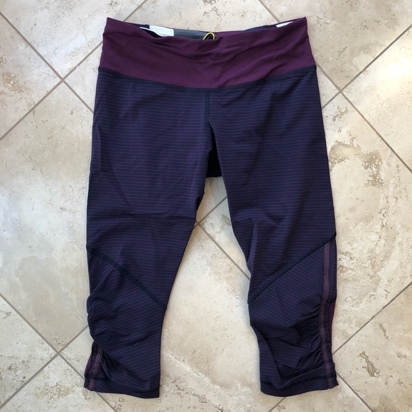 lululemon athletica Tops - Lululemon Run For Your Life Crops Hyperstripe Plum